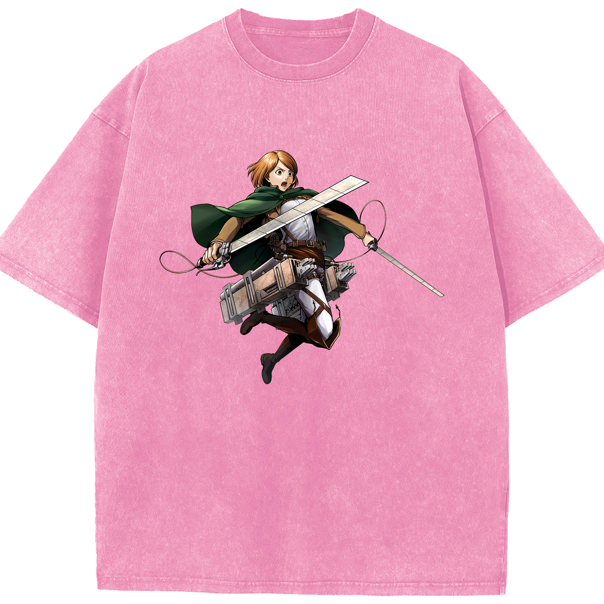 （画像用） 進撃の巨人 ペトラ·ラル Attack on Titan Petra Rall 綿100% ヴィンテージ風 半袖Tシャツ（フロントプリント）